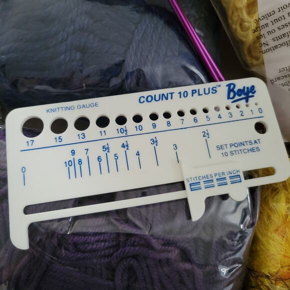 Yarn + Knitting Tool Bundle: 6 Skeins + Boye Needles & Gauge - Picture 6 of 9